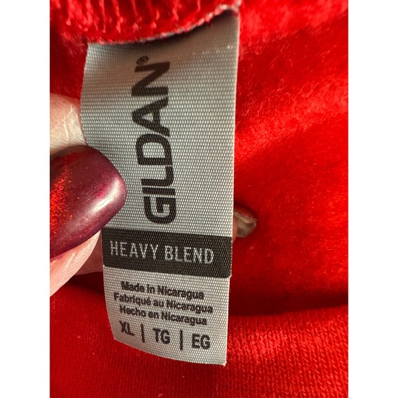 Gildan Heavy Blend Red Christmas Tree Graphic Sweatshirt XLT Unisex, Holiday - Picture 2 of 4